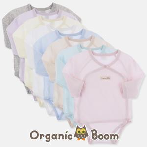 [2만 무]오가닉붐 유기농 코튼메쉬 여름 출산 스냅 신생아 아기 배냇 긴소 바디슈트