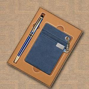 카드목걸이 30개 블루 단체선물 세트 고급볼펜