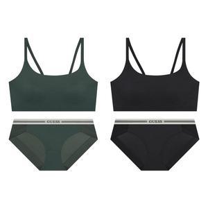 [게스언더웨어](강남점)(노와이어)(2종택1)백포인트 밴드 브라탑+팬티세트(ODWBR491/BP491)