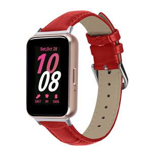 갤럭시 핏3 크로커 레더 가죽 스트랩 레드