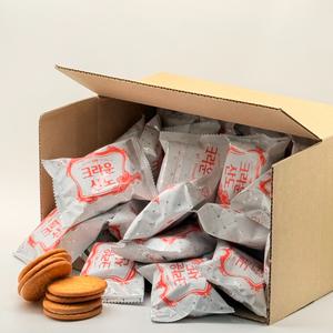 스낵큐 크라운제과 크라운산도 딸기 46개(개별포장) 대용량 옛날 과자 낱개포장 사무실 간식