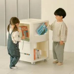 유아 아기 2단 회전책장 전면책장 거실 책꽂이 교구장