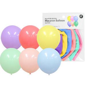 파티클럽 4000 45cm 마카롱풍선 1세트 6개 칼라 벌룬 생일 축하 이벤트 파스텔 장식