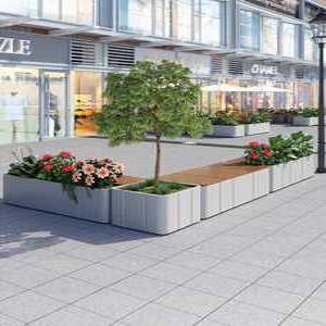 야외 조경 벤치 의자 철제 원목 합성목재 카페 수목원 식당 웨이팅 대형 사각 화분 화단