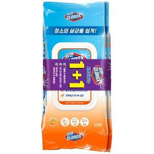 유한 세정살균티슈 60매*2(오렌지)