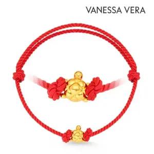 바네사베라 24K 순금 금 거북이 매듭팔찌