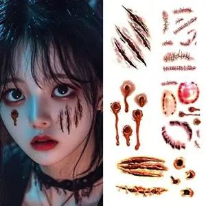 타투 인기 할로윈 스티커 문신 감성 지워지는 판박이-WFH59WK