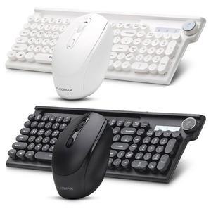 PLEOMAX PBC-500 블루투스 무선키보드 마우스 세트 레트로 타자기 모양 블랙