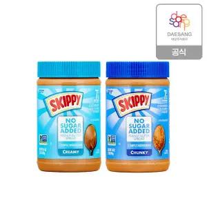 [청정원][본사직영]스키피 무설탕 땅콩버터 454g 2개 골라담기(청크/크리미)