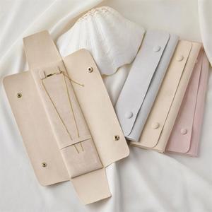 화이버 목걸이 보관 가방 팔찌 파우치 휴대용 쥬얼리 정리함 여성용 다기능 스냅