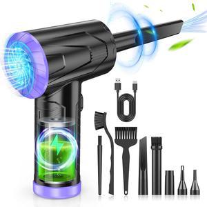 에어 더스터 키보드 - 컴퓨터 PC용 무선 전기 110000 RPM 송풍기 충전식 먼지 제거(보라색)