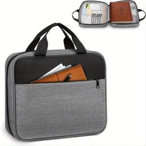 성경 커버, 운반 책 케이스 교회 가방 성경 보호 핸들 지퍼가 달린 포켓 태블릿 핸드백 어머니 여성 남성