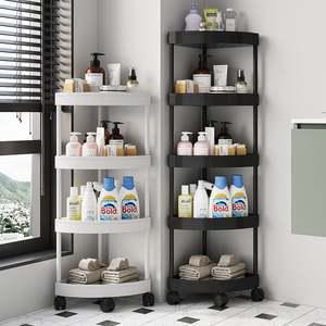 화장실 욕실 코너 선반 틈새수납장 공간활용 플라스틱 정리대 바퀴 이동 트롤리