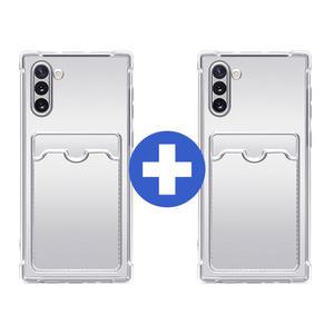 갤럭시 와이드8 (M166) (1 + 1) 변색없는 투명 카드포켓 젤리 케이스