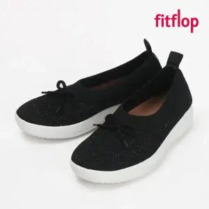 핏플랍 운동화 우버니트 발레리나 위드 보우 여성 슬립온 블랙 J31-960