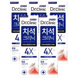 2080 닥터크리닉 고불소 치석크리닉 치석 치약 120g x5개