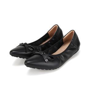 바바라 양가죽 리본장식 폴딩 스틸레토 여성플랫 1cm_BBI137