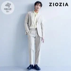 지오지아 남성 정장세트 루즈핏 베이지 스트레치 캐주얼 셋업 수트 상하의 출근룩 하객룩