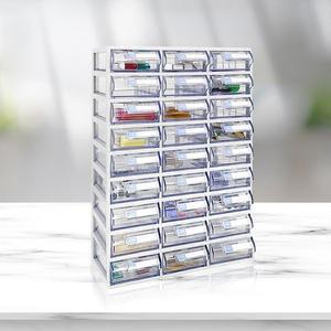 스마트 정리함 가로3칸 세로9칸 약 수납함 미니 소품 투명수납장 플라스틱수납장 투명정리함