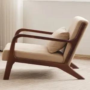 1인용 원목 안락의자 베란다 인테리어용 싱글 소파 휴식 공간 거실 침실 독서 수유용 레저의자 실용적인 감각적이고 고급스러운