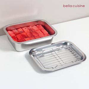 벨라쿠진 연마제 없는 [소형 3종] 에센셜 스텐 밧드 세트 직사각 트레이