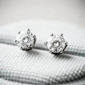 모이사나이트 귀걸이 랩 다이아 6프롱 1캐럿