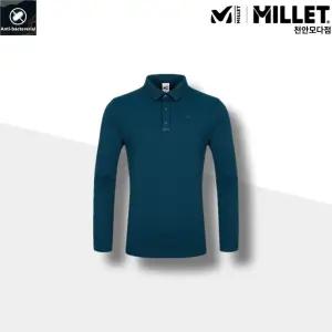 기능성 남성 봄 간절기 롱 베이직 카라 티셔츠 등산 작업복 다크 틸_CA