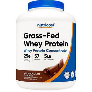 뉴트리코스트 풀을 먹인 유청 단백질 농축액(초콜릿) 5LBS - 변성되지 않은 비-GMO, 천연 향료...