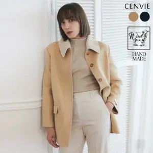 센비 앤니트칼라 울100 핸드메이드 하프 코트 2color