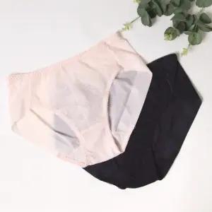 라비앙 여성 인견 플라워 두겹 망사 노라인 햄 누디 팬티