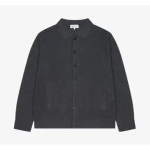 세로 변형 조직 카라 가디건 멜란지그레이(PJUCH8004)