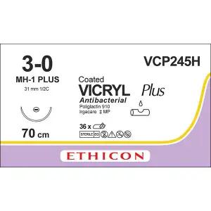 에치콘 바이크릴 플러스 3/0호(니들31mm 1/2C Round 실길이 70cm) VCP245H - 수술용실/봉합사(36개입)