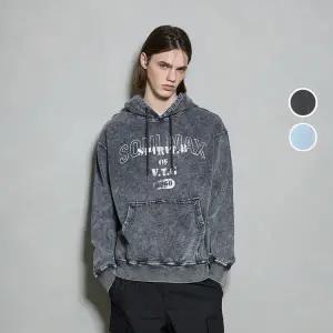 [롯데백화점]버커루 남성 쭈리 오버핏 인디고 워싱 아트웍 후드 티셔츠 B251TS321P