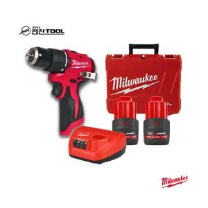 밀워키 M12 BLPDRC-252C 충전 해머드릴 드라이버 세트 (12V)