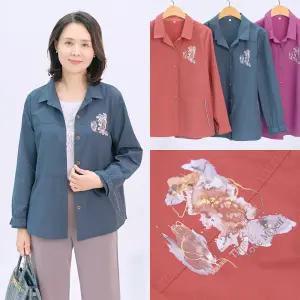 엄마옷마미소 마르 남방 자켓 국내생산 단추 카라 포켓 시보리 할머니 빅사이즈 40 70 마담 중년 여성 옷