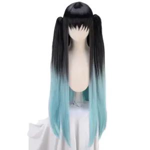 귀칼 시토무 무이치로 가발 코스프레 그라데이션 분장 코스튬