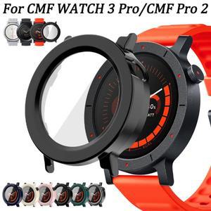 Nothing CMF Watch 3 Pro용 유리+PC 케이스, 스크린 보호 범퍼 액세서리, 2 스마트 워치 쉘 커버