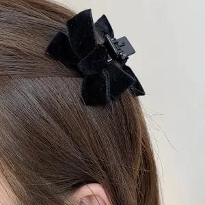 옆 머리 집게 핀 미니 벨벳 리본 헤어 삔 5종 세트 앞머리핀 벨벳리본핀