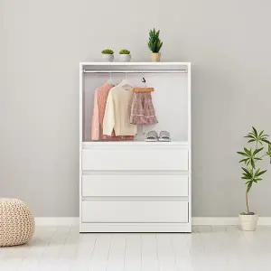 아이전용 오픈형 옷장 겸 행거 서랍장 80cm P0000OGN
