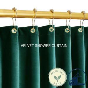 1패널 안티 금형 샤워 커튼 욕실에 대 한 양면 벨벳 파티션 두꺼운 고급 방수 사용자 지정