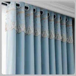 거실 속커튼 침실 쉬폰 유럽풍 커튼 레이스 자수 암막