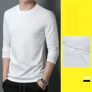 스콕 남성 티셔츠 긴팔 라운드넥 봄 가을 캐주얼 라운드 솔리드 후드 상의 힛템
