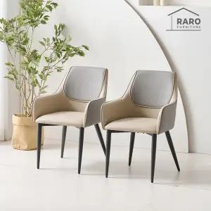 [라로퍼니처]퍼스트 가죽 식탁 의자 카페 인테리어 체어 1+1