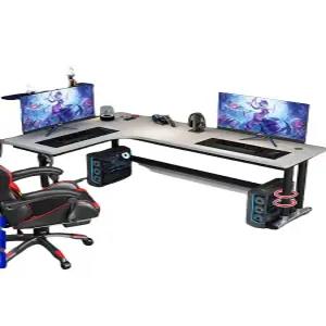 1인용 게이밍책상 ㄱ자 철제 게임 책상 데스크탑 원룸