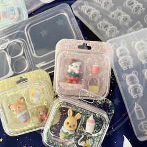 귀여운! 작은  유치원 테마 - 수집용 상자가 포함된 딸기 세트 + 풀 클리어 수지 몰드