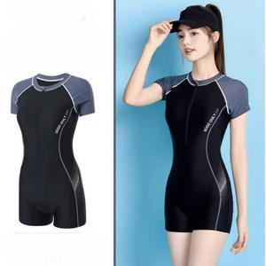 아크아로빅수영복 실내 슬림 집업 강습용 반팔 워터파크