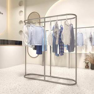 업소용 대형 원형 옷걸이 봉 행거 철제 스텐 프레임