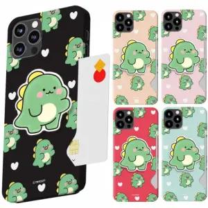 아이폰14프로 아장공룡 톡홀더 그립 카드하드케이스