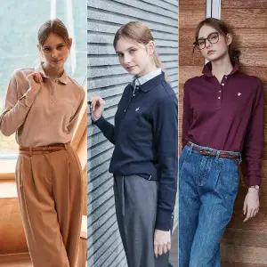 [하프클럽/비버리힐스폴로클럽]코튼 시그니처 긴팔 카라티셔츠 3종, 여성