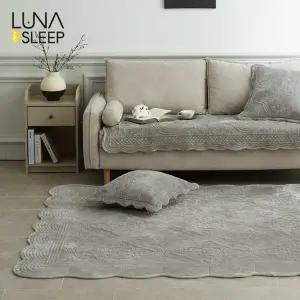 [점보특대형]장모 극세사 목화솜 자수 퀼팅 카페트